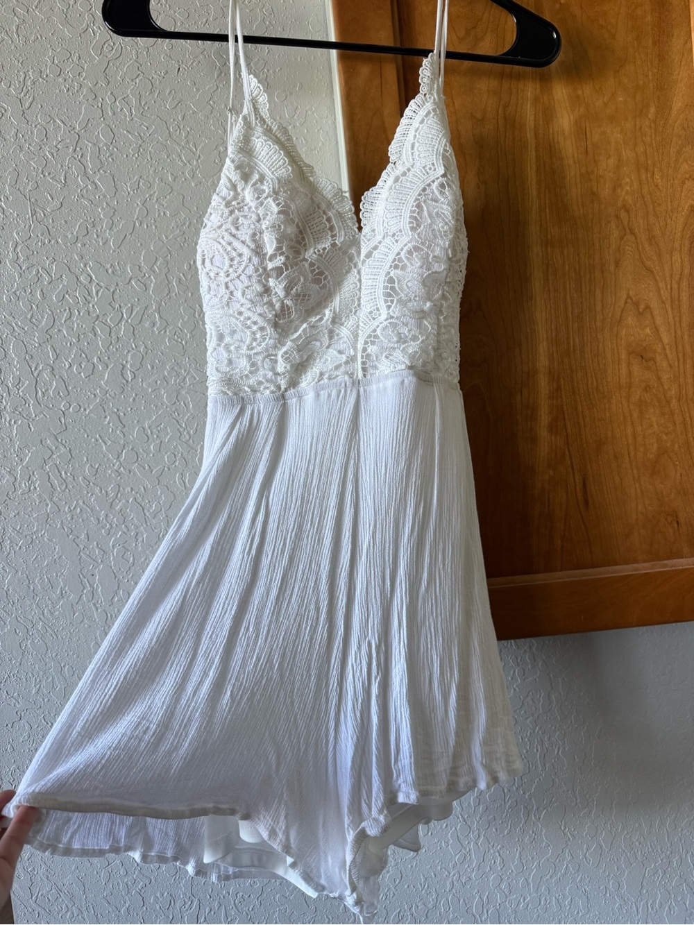 Women's White Lace Romper
